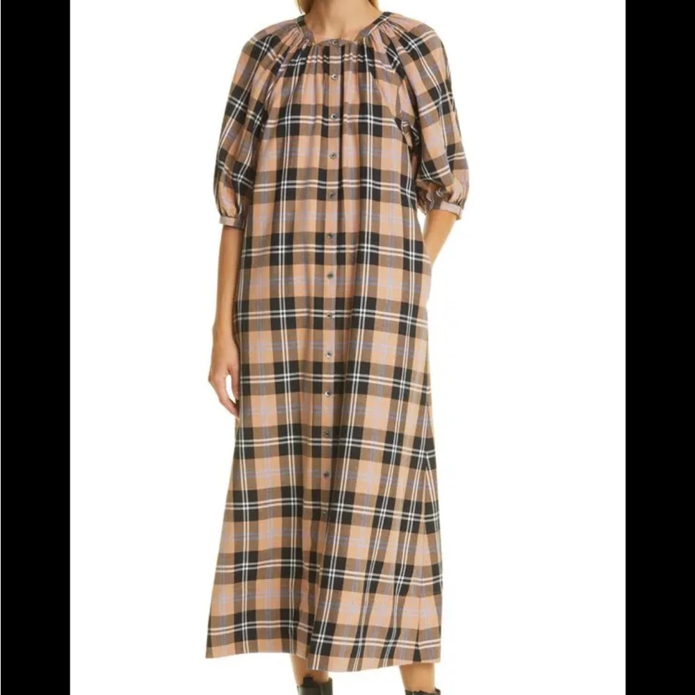STAUD Vincent Dress in Plaid